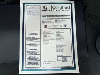 2022 Honda Pilot Edición Especial