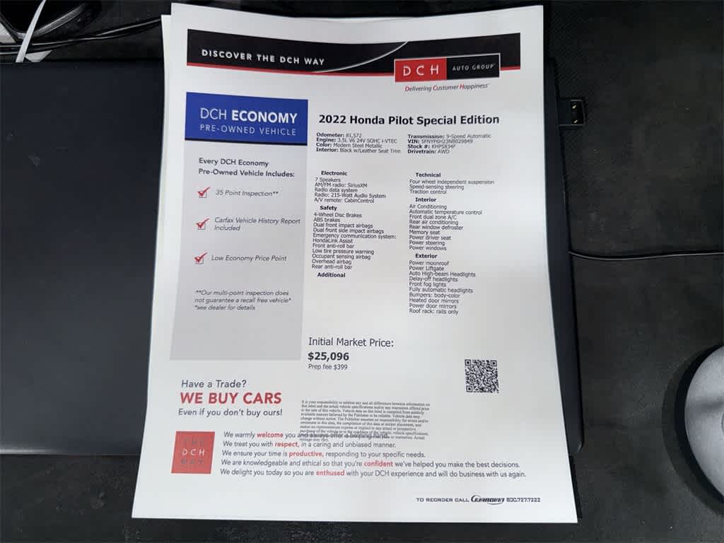 2022 Honda Pilot Edición Especial