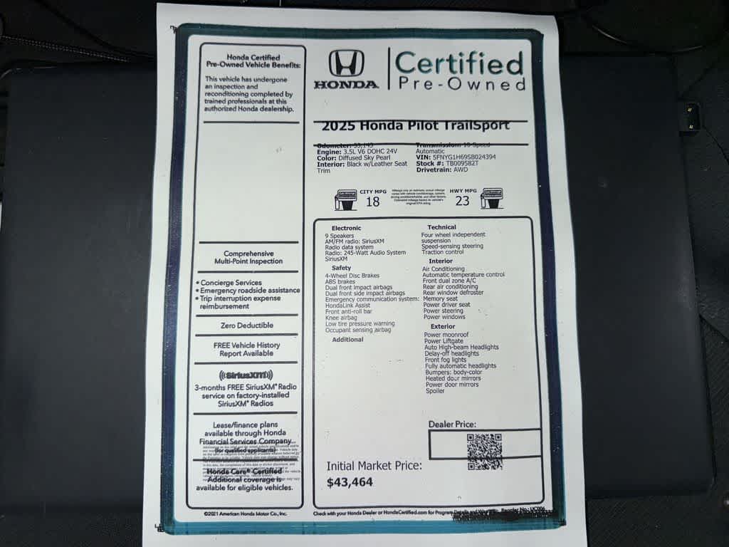 Honda Pilot TrailSport 2025