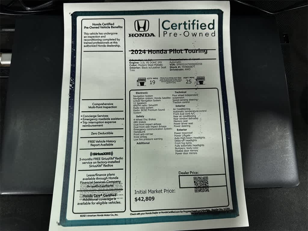 Honda Pilot Touring 2024