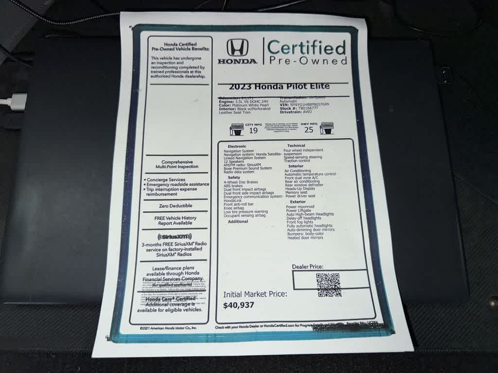 2023 Honda Pilot Elite