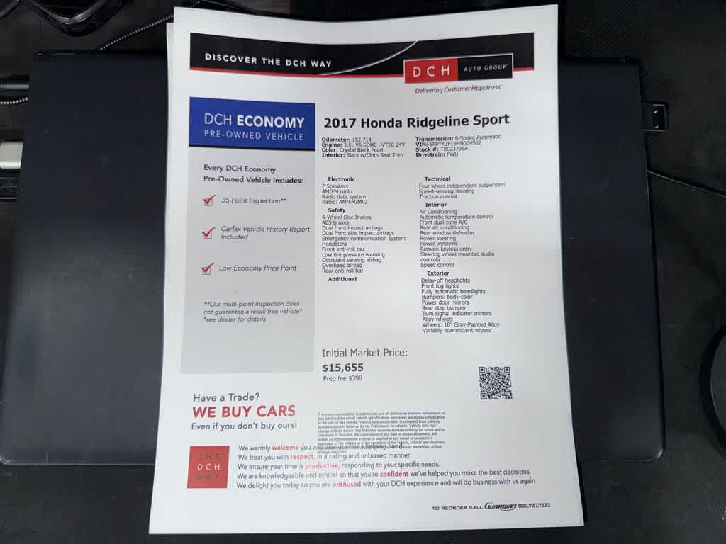 Honda Ridgeline Sport 2017