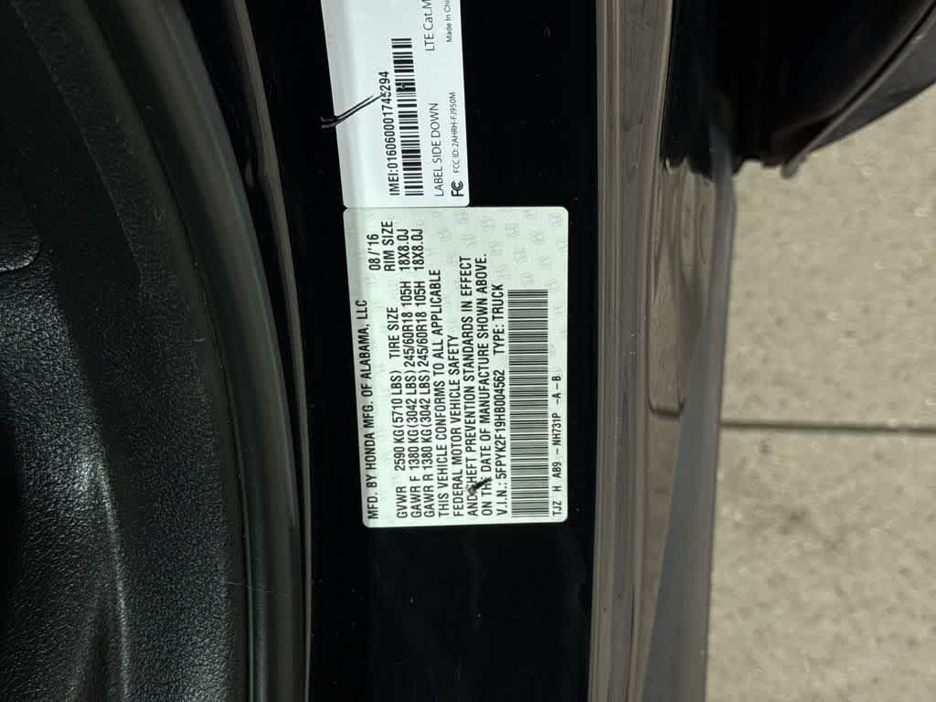 Honda Ridgeline Sport 2017