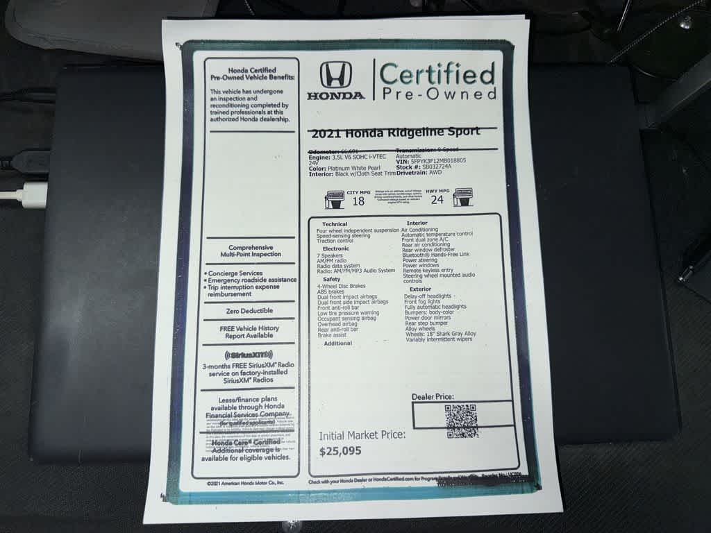 Honda Ridgeline Sport 2021
