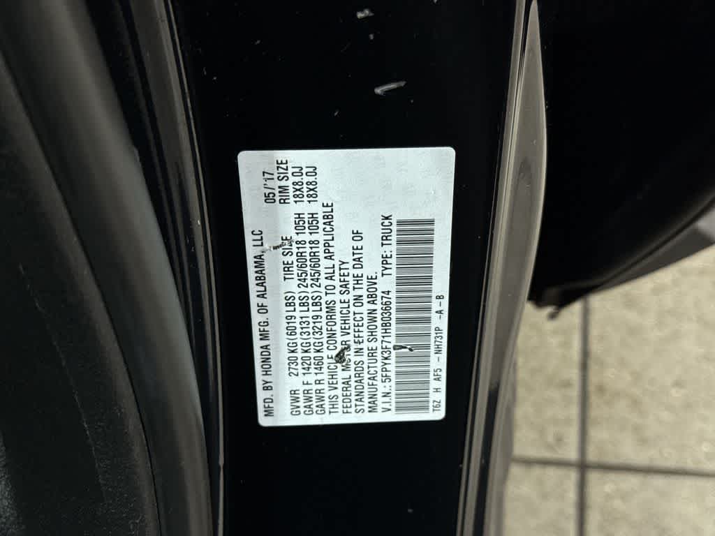 Honda Ridgeline RTL-E 2017