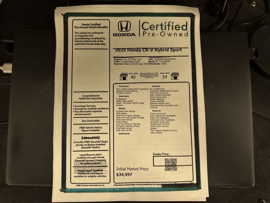 Honda CR-V Hybrid Sport 2025