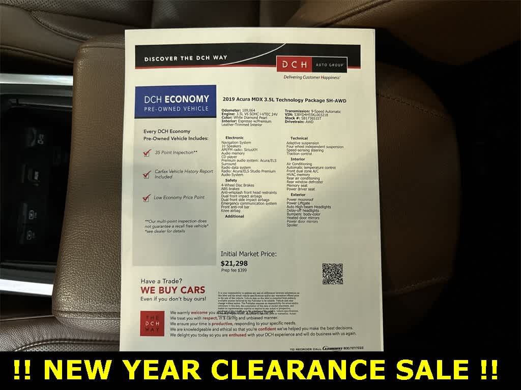 2019 Acura MDX w / paquete de tecnología