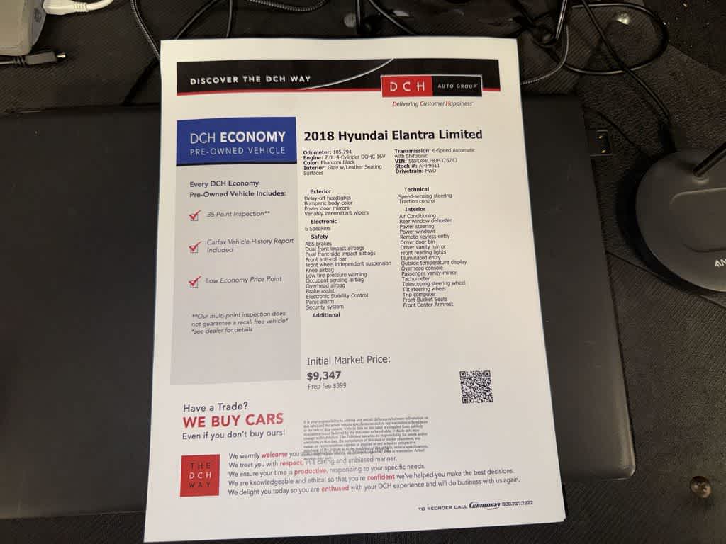 Hyundai Elantra Limited 2018