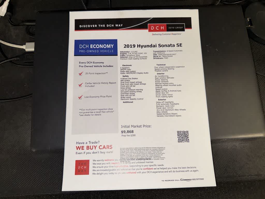 Hyundai Sonata SE 2019