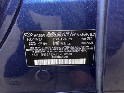 Hyundai Sonata SEL 2020