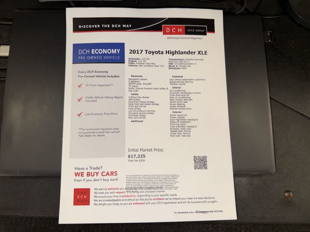 Toyota Highlander XLE 2017