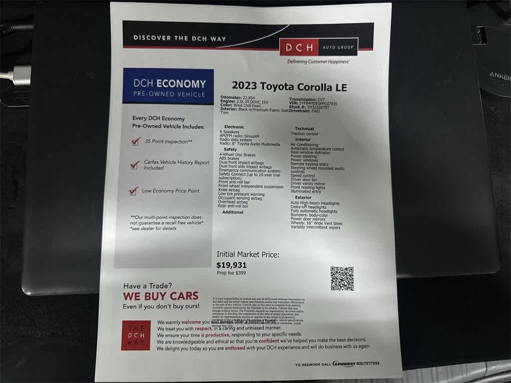 Toyota Corolla LE 2023