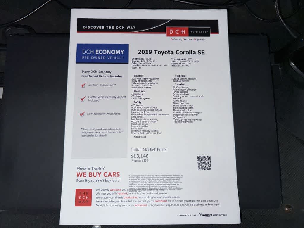 Toyota Corolla L 2019