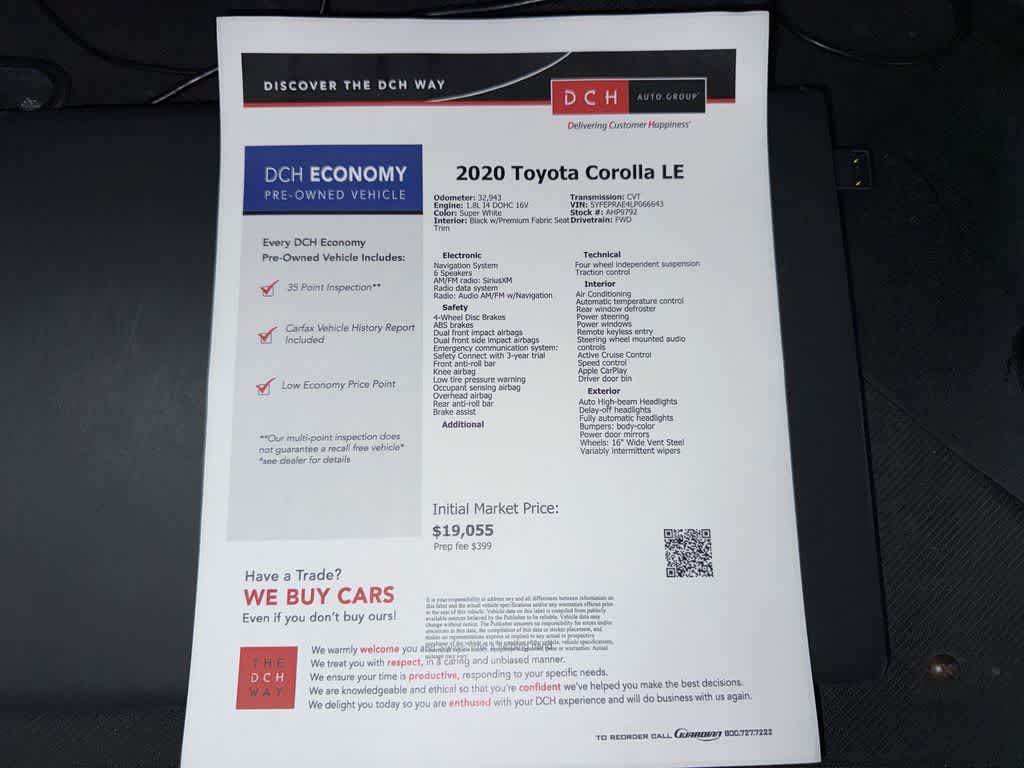 Toyota Corolla LE 2020