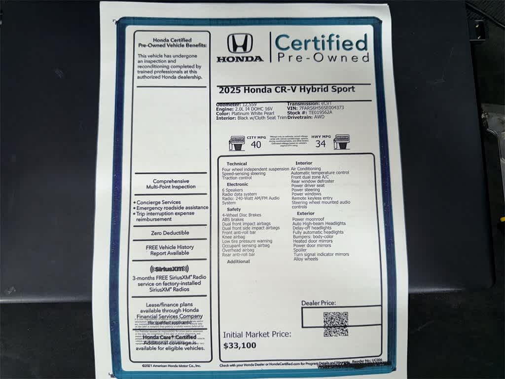 Honda CR-V Hybrid Sport 2025