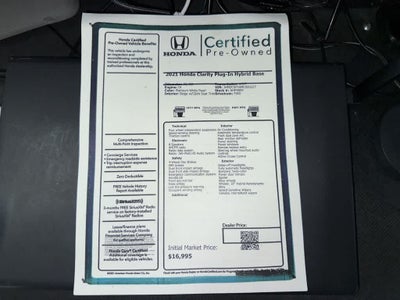 Honda Clarity Plug-In Hybrid Sedán 2021