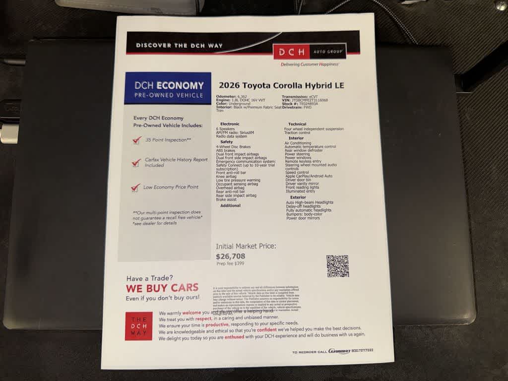 2026 Toyota Corolla Hybrid LE