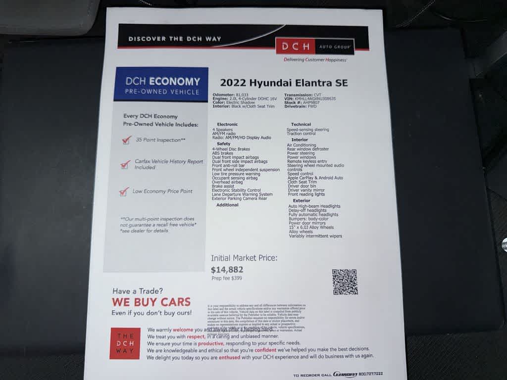 Hyundai Elantra SE 2022