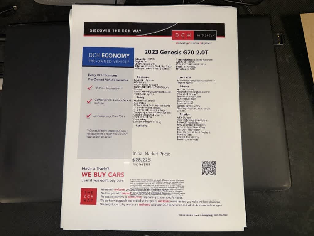 Genesis G70 2.0T 2023