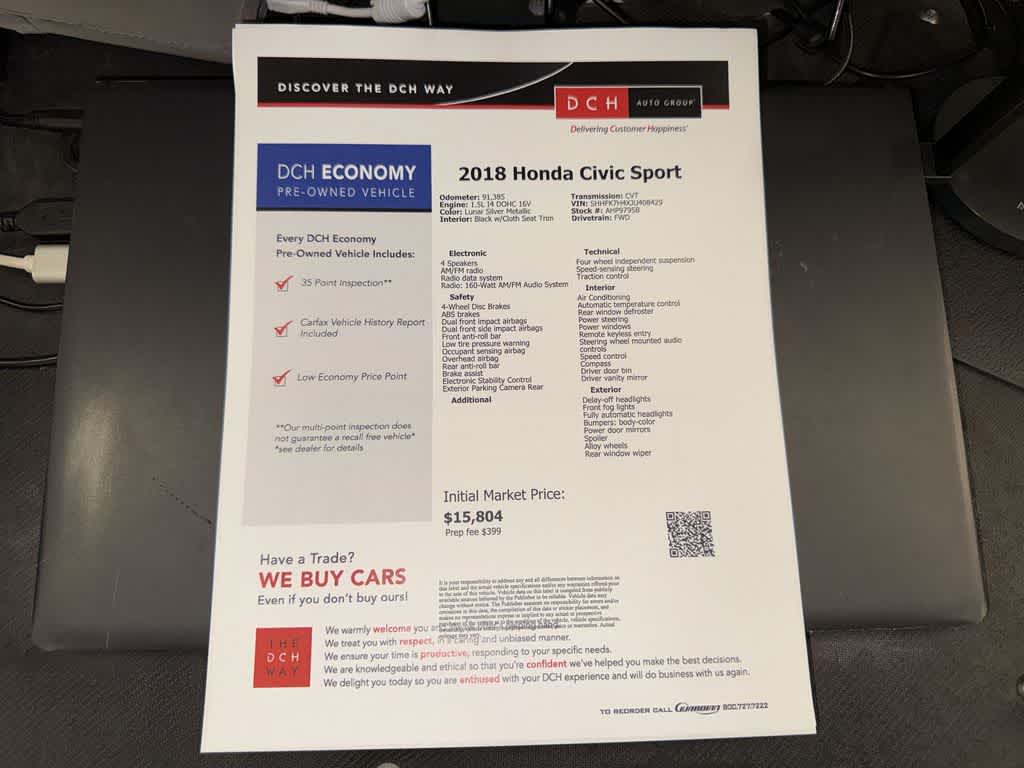 Honda Civic Hatchback Sport 2018