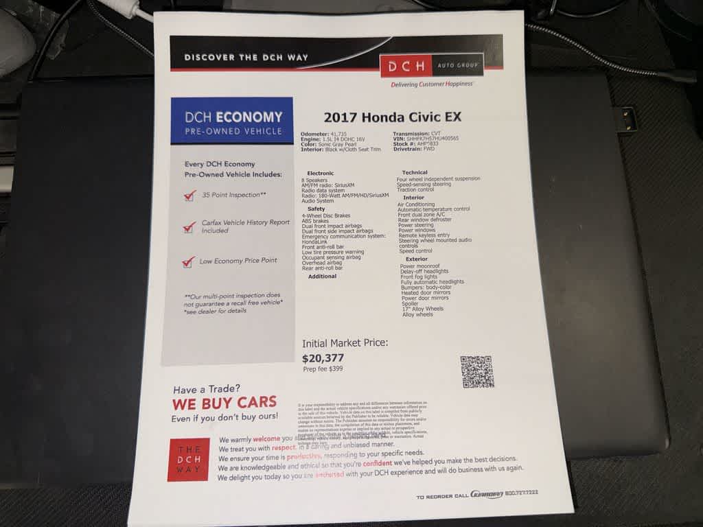 Honda Civic Hatchback EX 2017