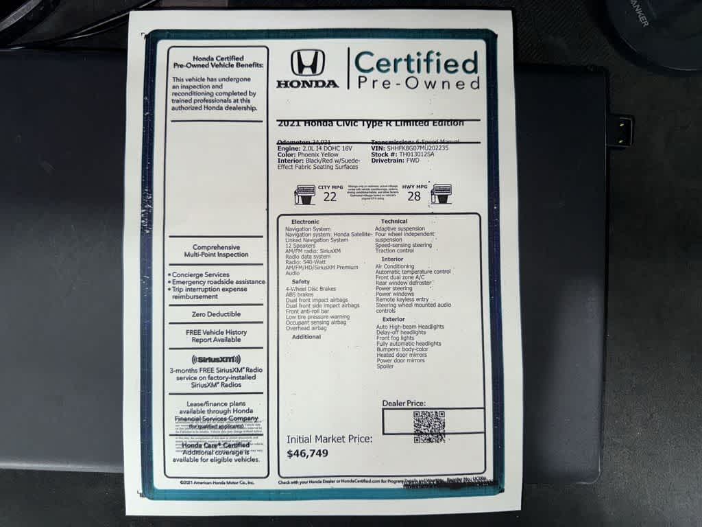 Honda Civic Type R Edición Limitada 2021